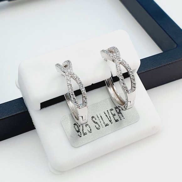 "925 Sterling Silver Cubic Zirconia Earrings, UU1P6A6143 - Picture 3 of 11